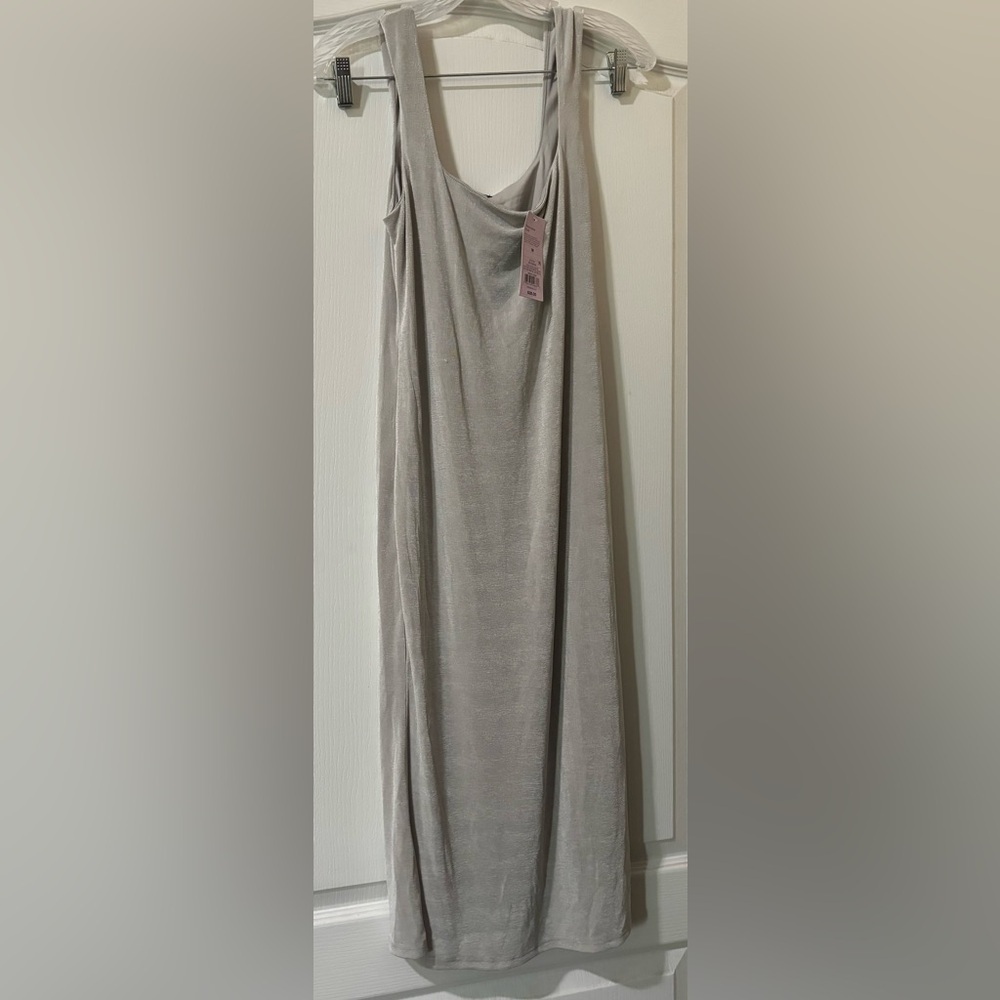 NWT Wild Fable Gray Square Neck Midi Dress Size M | Women’s Sleeveless Bodycon
